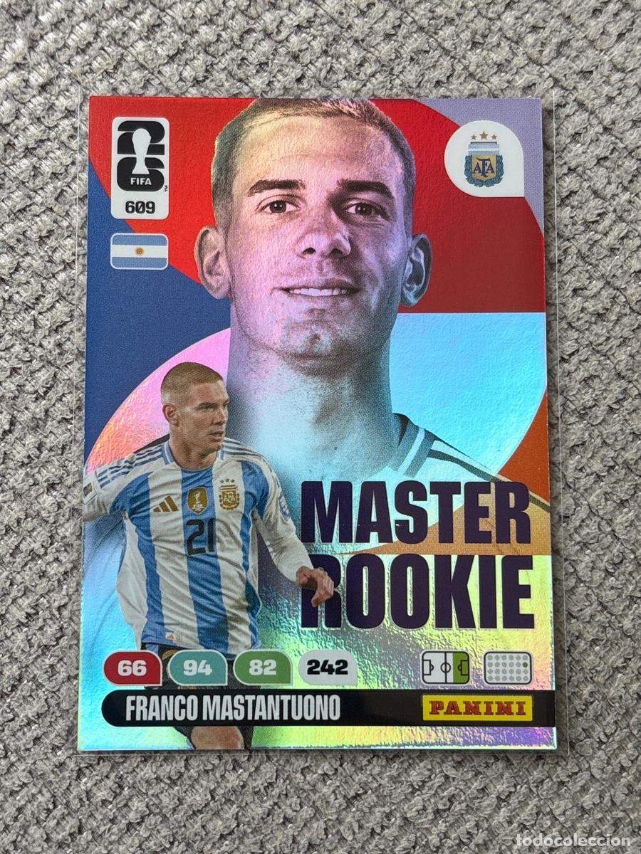 Cromos de F&uacute;tbol: 17. CROMO PANINI FIFA WORLD CUP 2026 MASTER ROOKIE FRANCO MASTANTUONO (C&oacute;digo sin activar)
