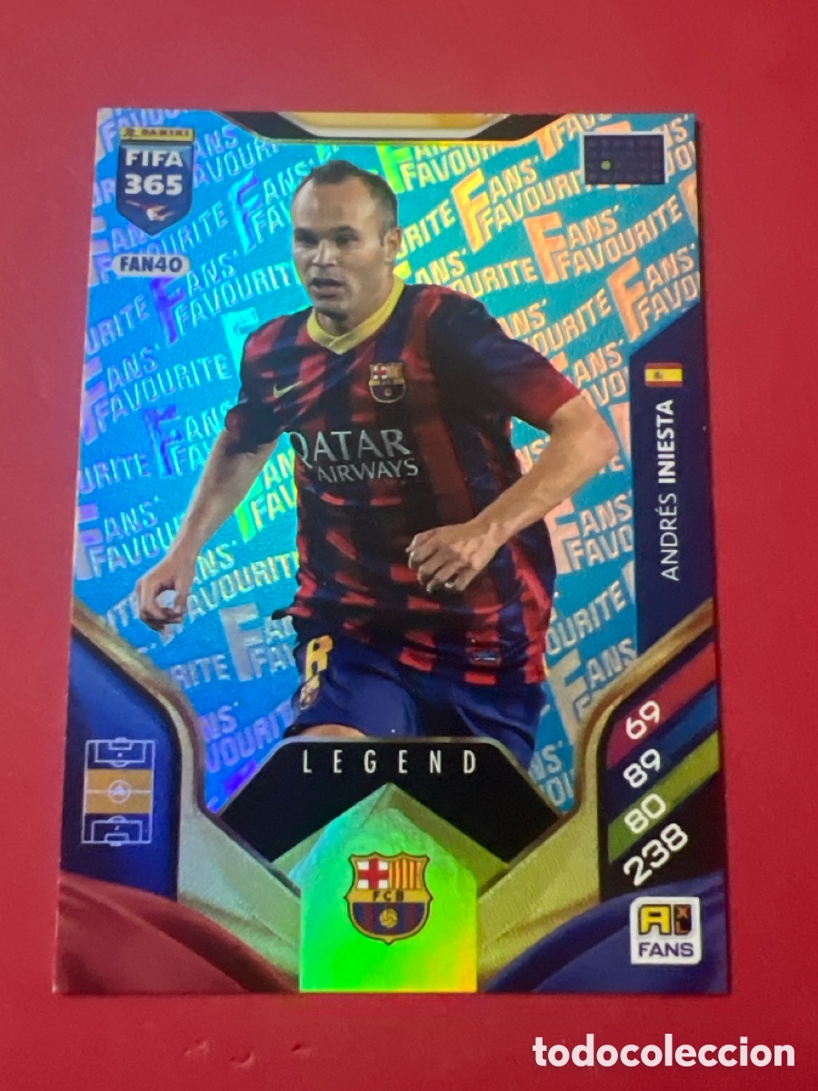 Football Stickers: C564. FAN40 ANDRES INIESTA (BARCELONA) FANS FAVOURITE LEGEND PANINI ADRENALYN XL FIFA 365 2026 26