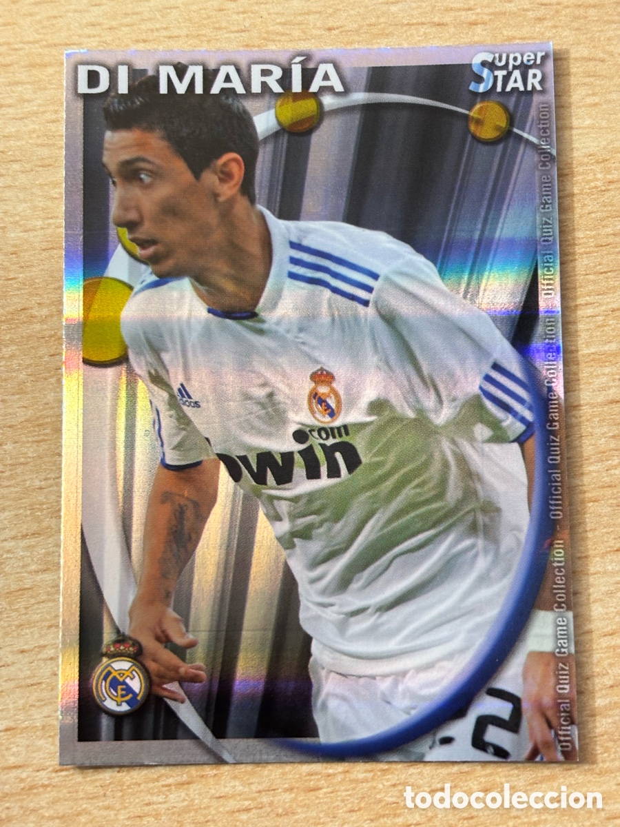 Cromos de F&uacute;tbol: # 054 Di Mar&iacute;a Real Madrid Superstar Mundicromo 2011 rayas horizontales