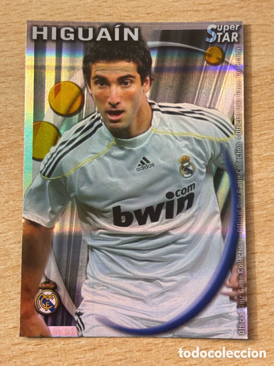 Cromos de F&uacute;tbol: # 053 Higua&iacute;n Real Madrid Superstar Mundicromo 2011 rayas horizontales