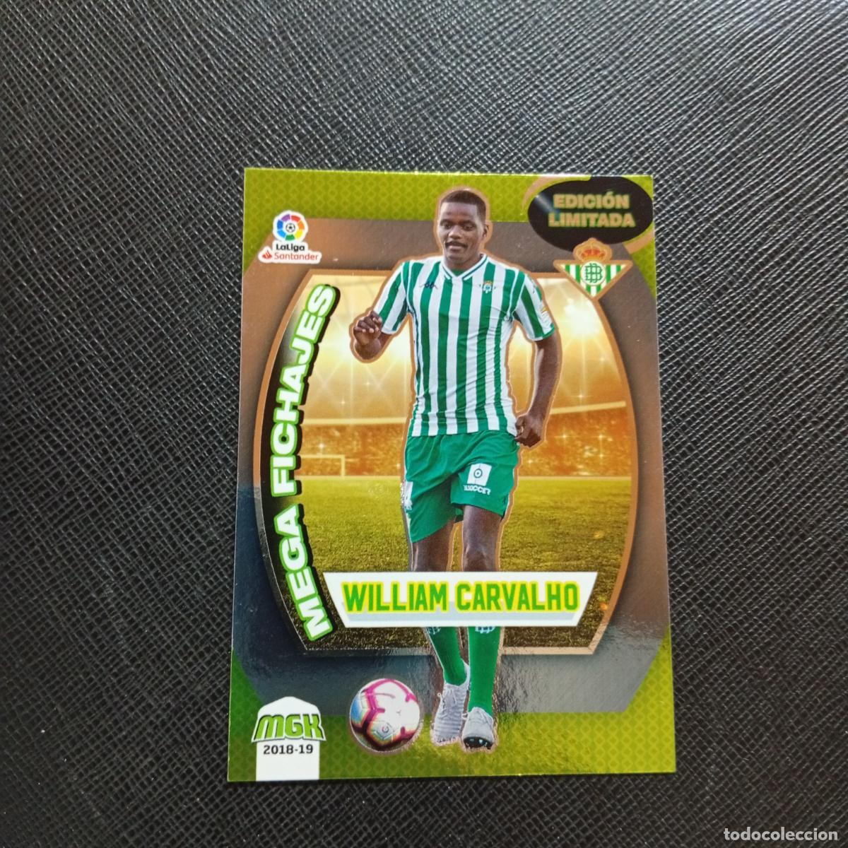 Cromos de F&uacute;tbol: 118 B WILLIAM CARVALHO REAL BETIS PANINI MEGACRACKS 2018 2019 18 19 - A21 PG514 EDICION LIMITADA B