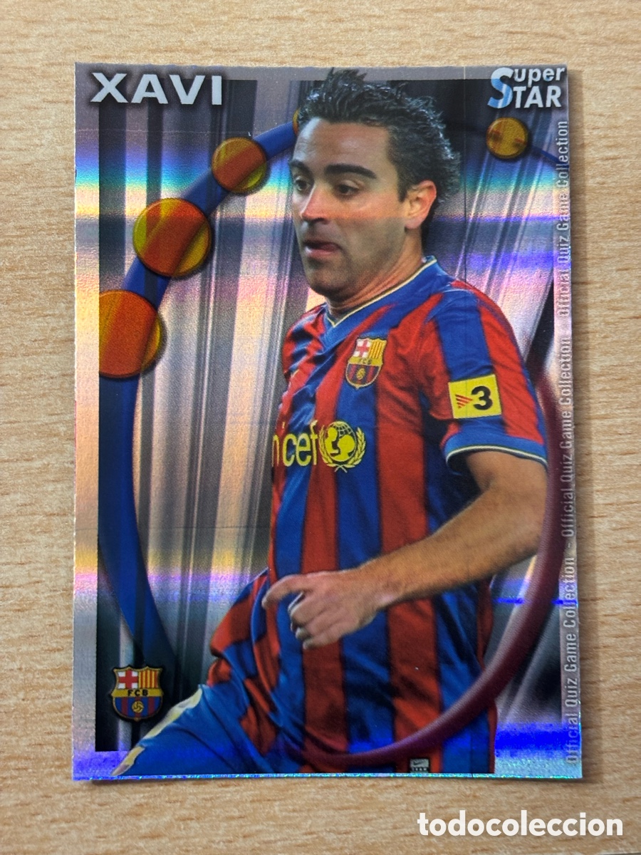 Cromos de F&uacute;tbol: # 023 Xavi FC Barcelona Superstar Mundicromo 2011 rayas horizontales