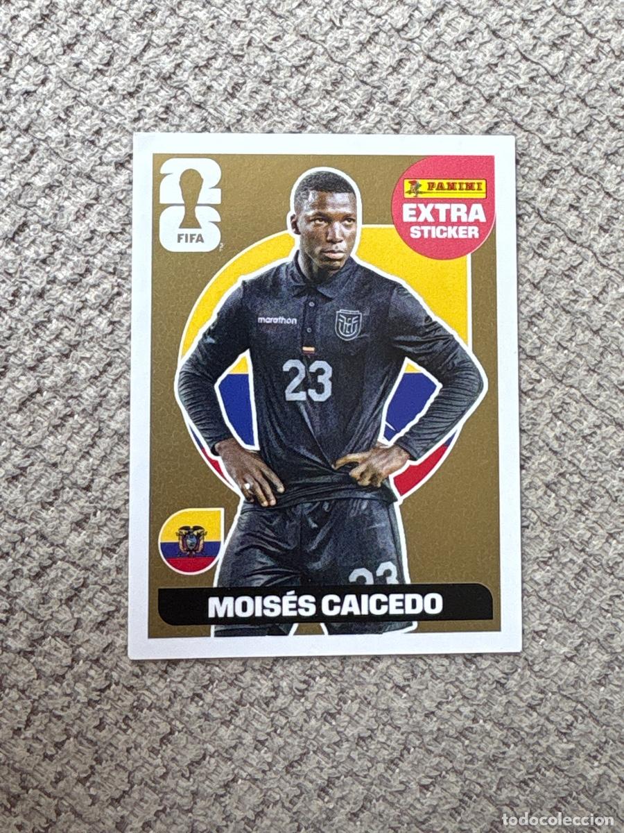 Cromos de f&uacute;tbol: CROMO EXTRA STICKER MOISES CAICEDO GOLD MUNDIAL FIFA WORLD CUP 2026 STICKER PANINI SIN PEGAR