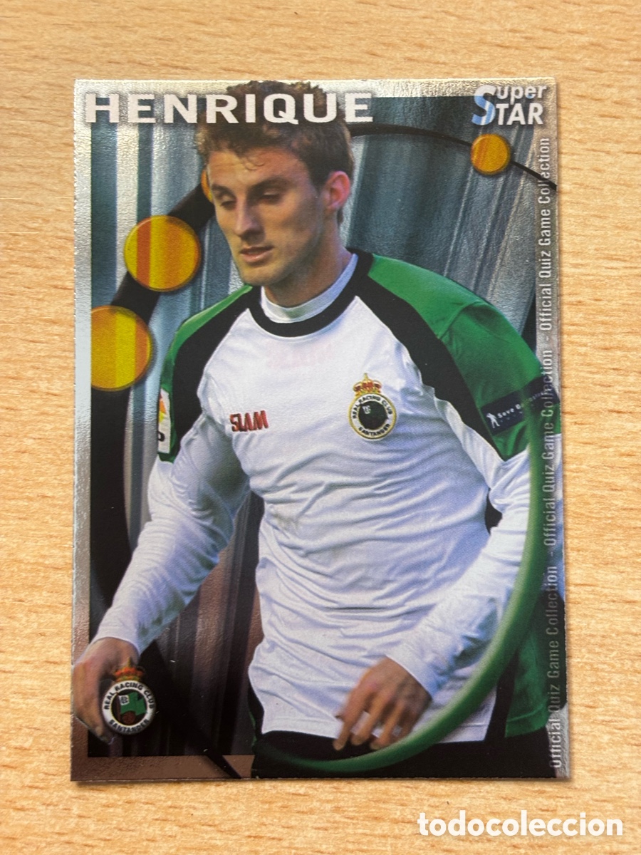 Cromos de F&uacute;tbol: # 428 Henrique Racing de Santander Superstar Mundicromo 2011 brillo liso