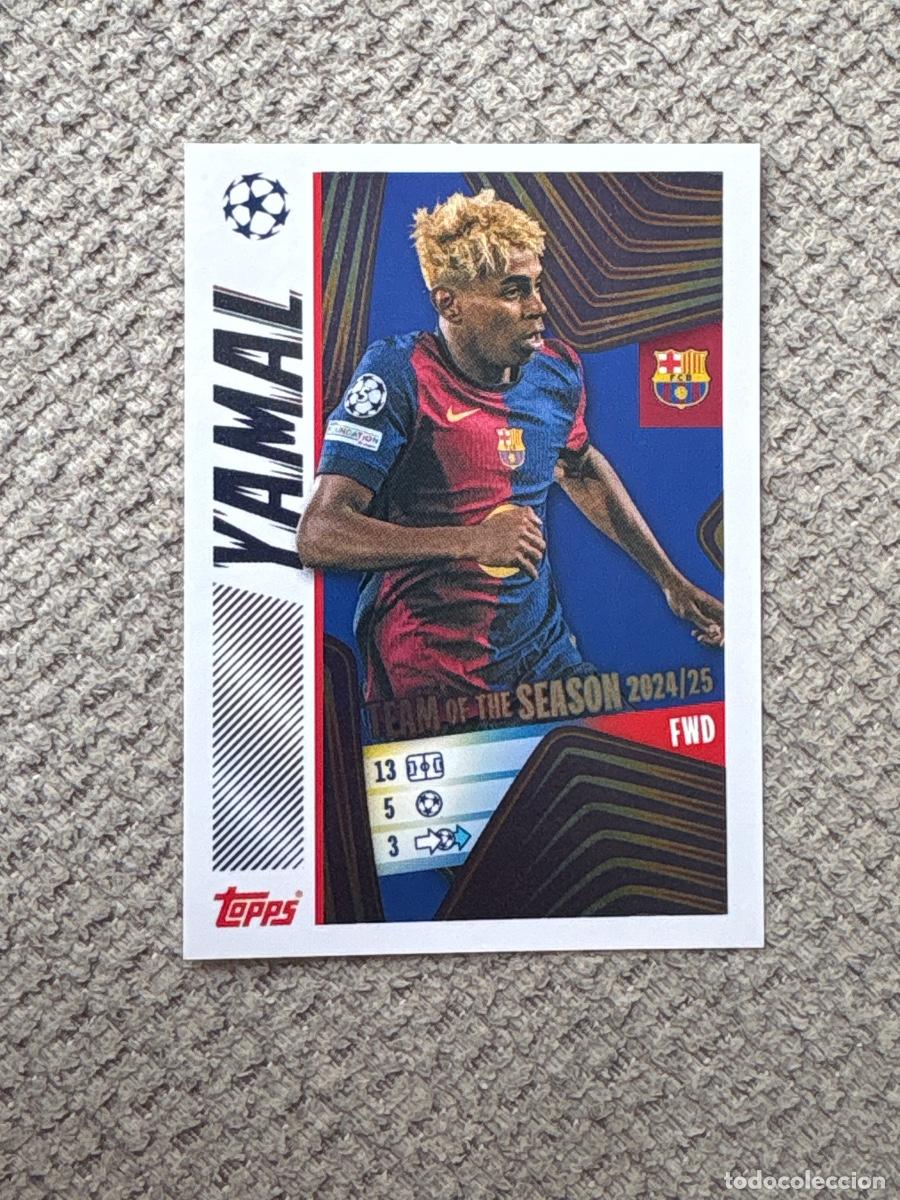 Cromos de F&uacute;tbol: CROMO LAMINE YAMAL CHAMPIONS 2025-26 25-26 STICKER TOPPS SIN PEGAR N 11
