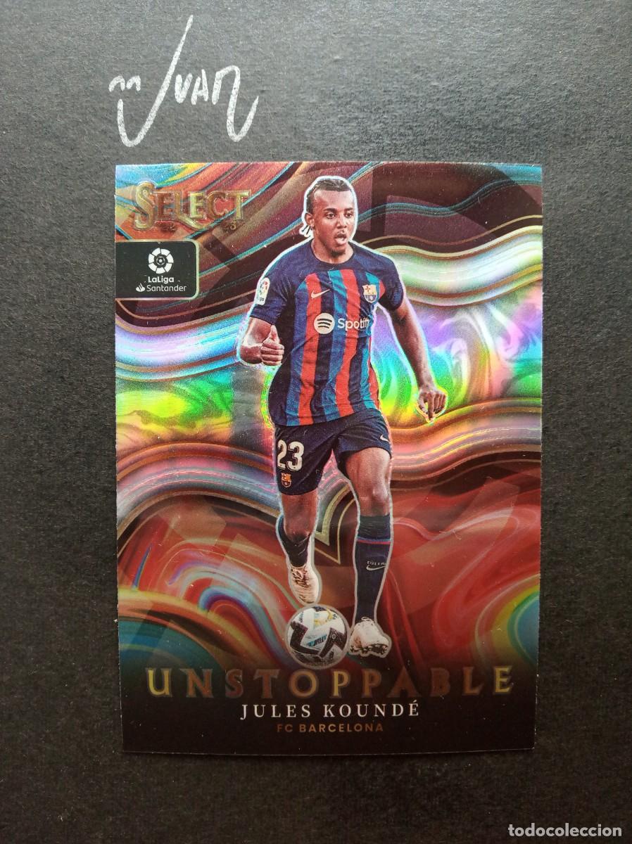 Fu&szlig;ball-Sticker: N&ordm; 7 UNSTOPPABLE PRIZM JULES KOUNDE BARCELONA FRANCIA ⚽ PANINI &reg; SELECT LIGA 2022 2023 22 23 NUEVO