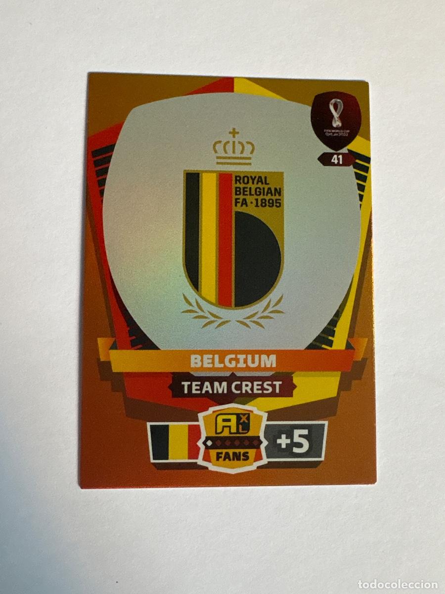 Cromos de Futebol: 21. CROMO ADRENALYN PANINI WORLD CUP QATAR 2022 ESCUDO B&Eacute;LGICA N 41