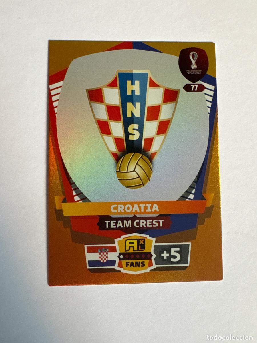 Cromos de Futebol: 21. CROMO ADRENALYN PANINI WORLD CUP QATAR 2022 ESCUDO CROACIA N 77