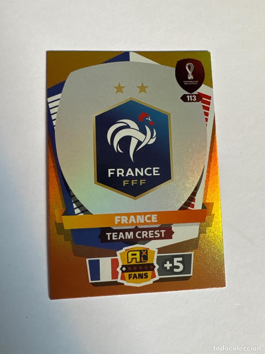 Cromos de Futebol: 21. CROMO ADRENALYN PANINI WORLD CUP QATAR 2022 ESCUDO FRANCIA N 113