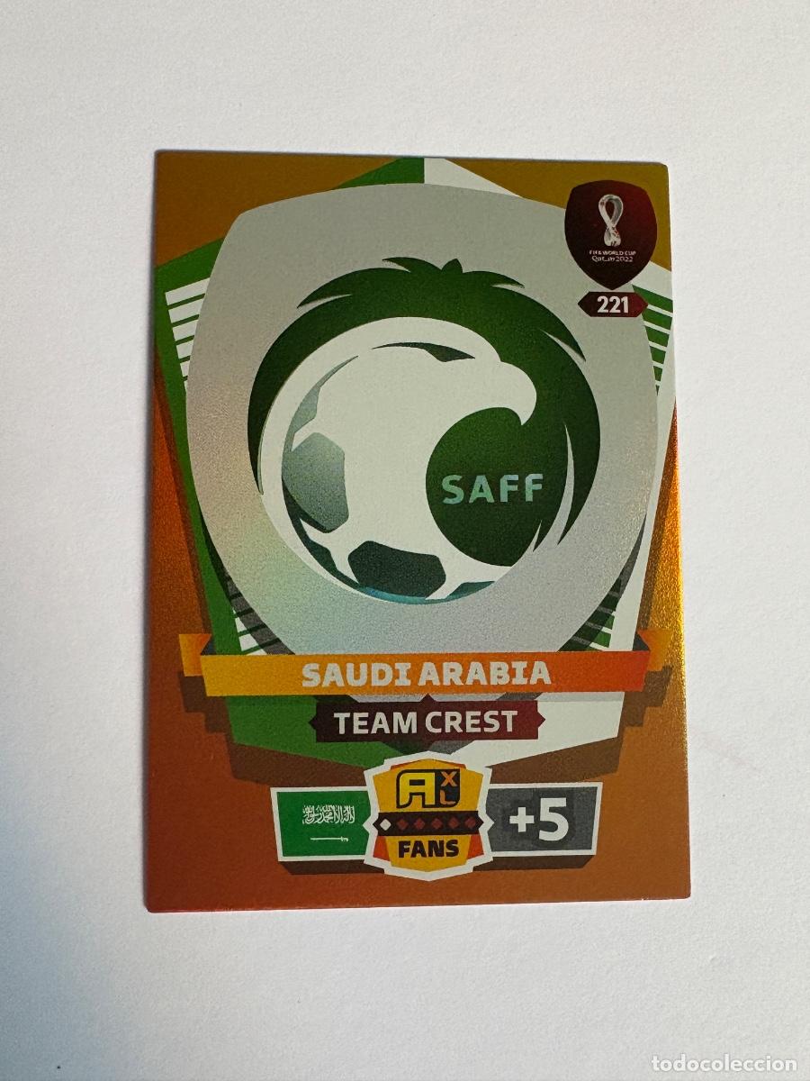 Cromos de F&uacute;tbol: 21. CROMO ADRENALYN PANINI WORLD CUP QATAR 2022 ESCUDO ARABIA SAUD&Iacute; N 221