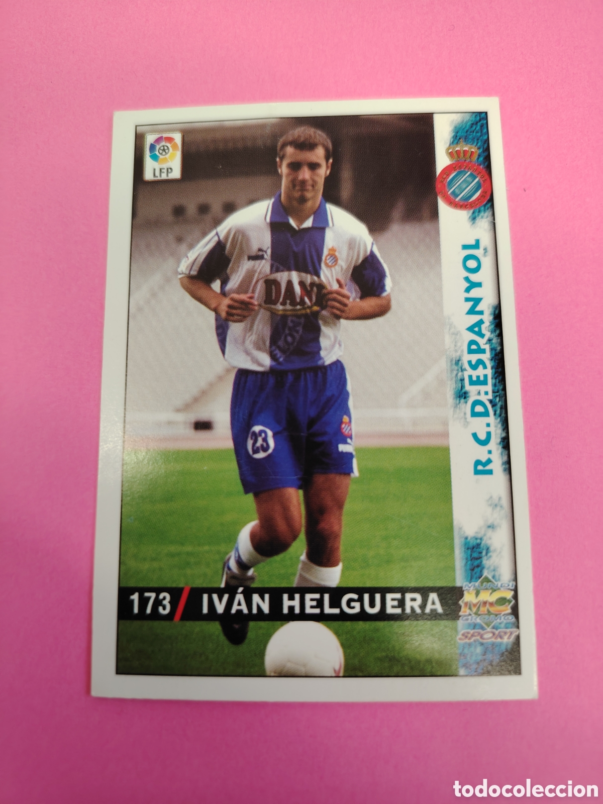 Fu&szlig;ball-Sticker: ESPANYOL-N&deg;173-IVAN HELGUERA-MUNDICROMO FICHAS DE LA LIGA 1998 1999 98 99