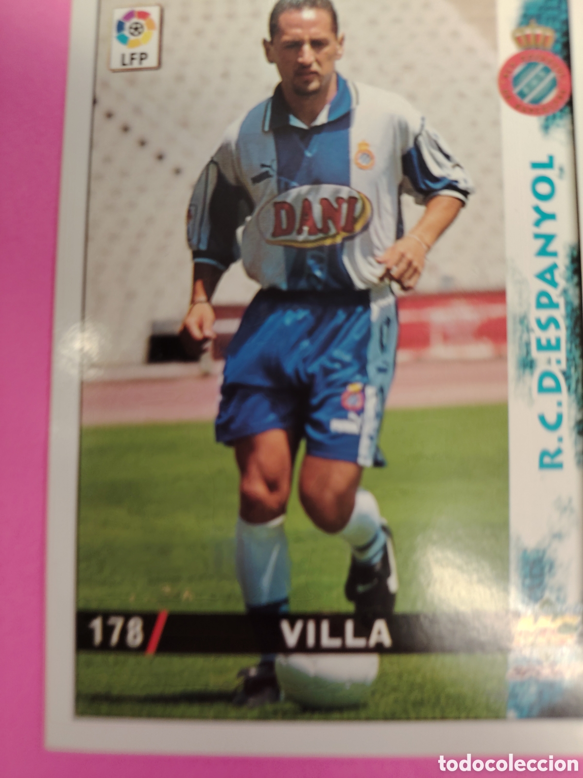 Fu&szlig;ball-Sticker: ESPANYOL-N&deg;178-VILLA-MUNDICROMO FICHAS DE LA LIGA 1998 1999 98 99