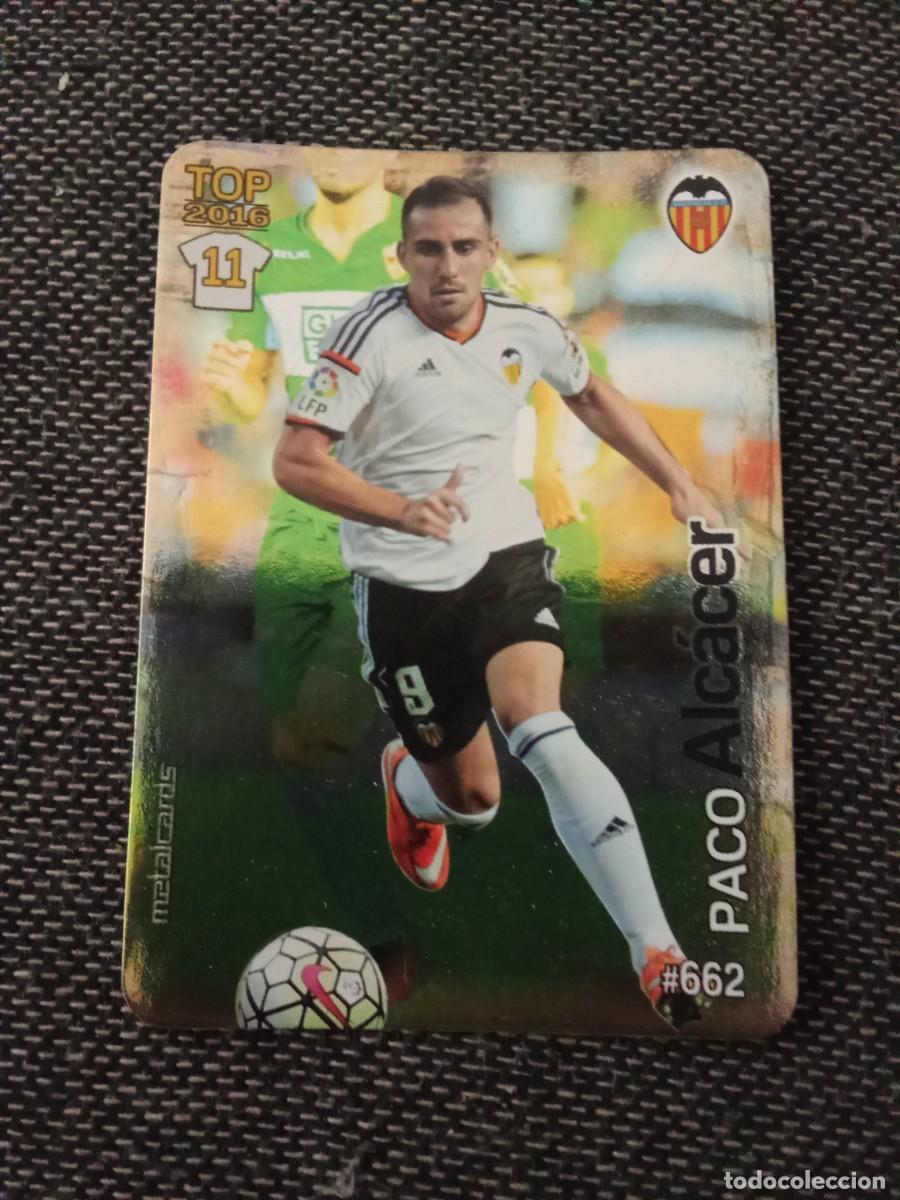 Fu&szlig;ball-Sticker: 662 Alcacer valencia 11 top 2016 brillo liso las fichas de la liga 2016