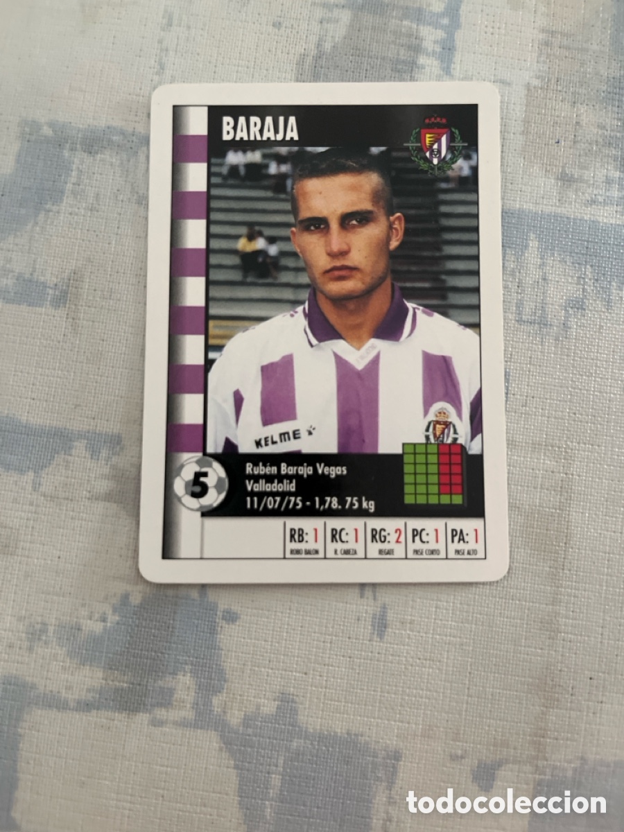 Figurine di Calcio: BARAJA REAL VALLADOLID SUPER GOL 95 96 MARCA LFP 1995 1996 CARTA TAMA&Ntilde; FOURNIER PERFECTO ESTADO