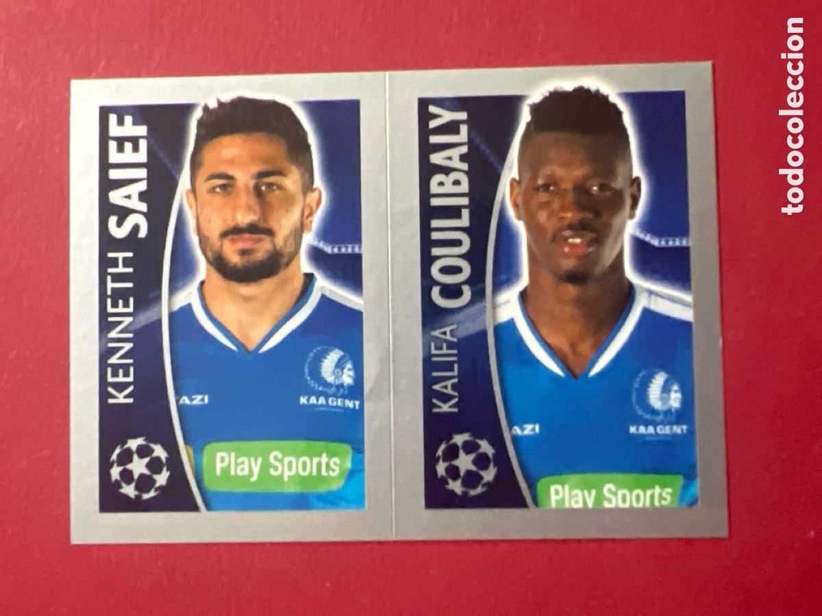 Football Stickers: 550 A B KENNETH SAIEF COULIBALY KAA GENT CROMOS STICKERS UEFA CHAMPIONS LEAGUE TOPPS 15 16 2015 2016