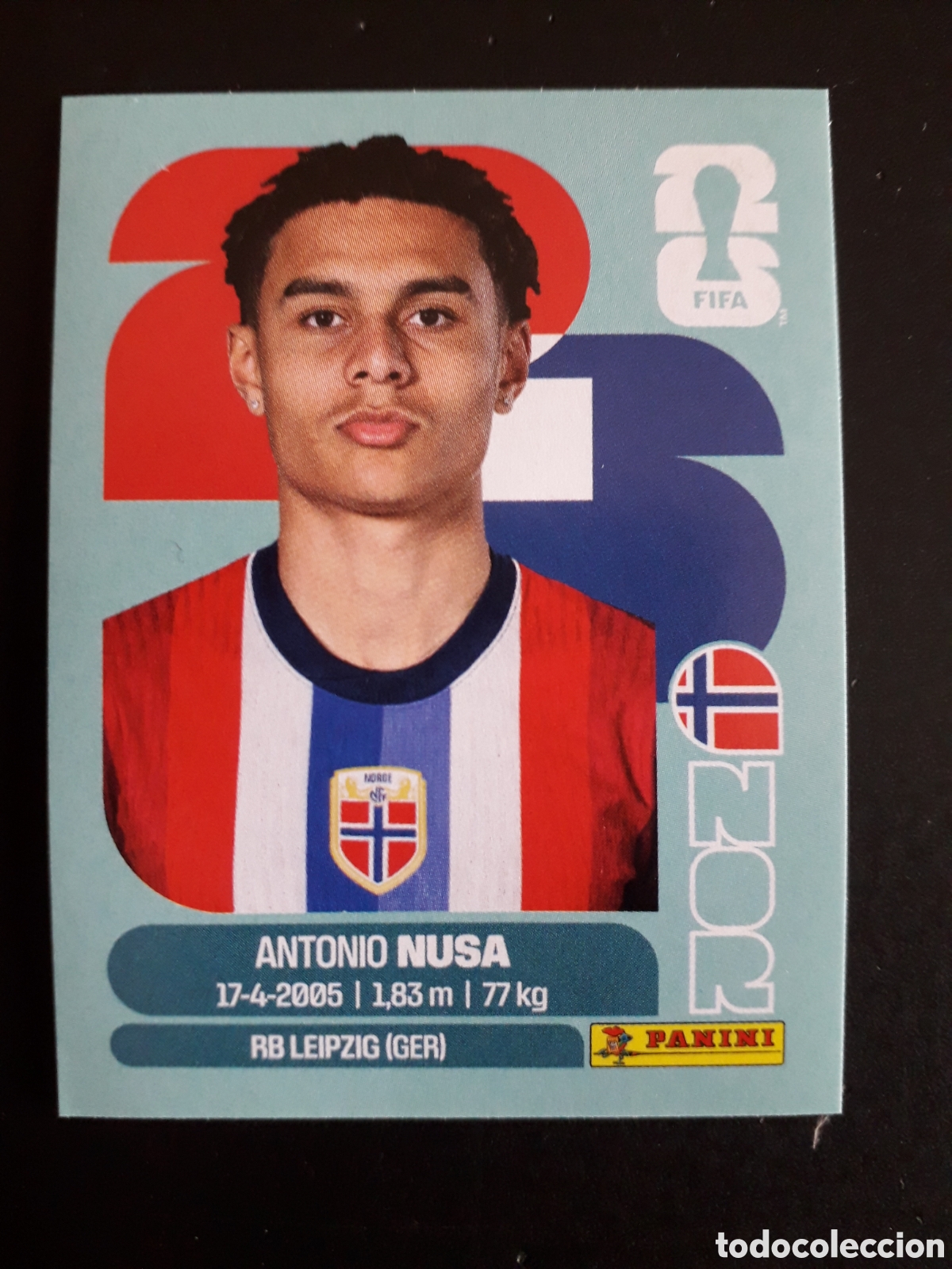 Cromos de f&uacute;tbol: NUSA NORUEGA NOR 19 MUNDIAL F&Uacute;TBOL 2026 FIFA WORLD CUP PANINI SIN PEGAR PEDIDO M&Iacute;NIMO 3&euro;