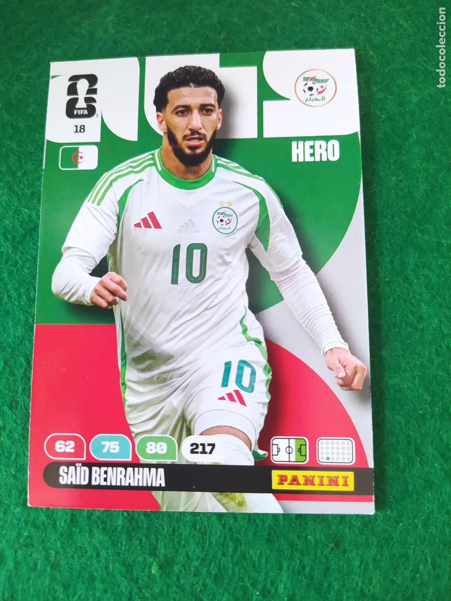 Cromos de F&uacute;tbol: ADRENALYN MUNDIAL 2026 HERO BENRAHMA N&ordm; 18 ARGELIA