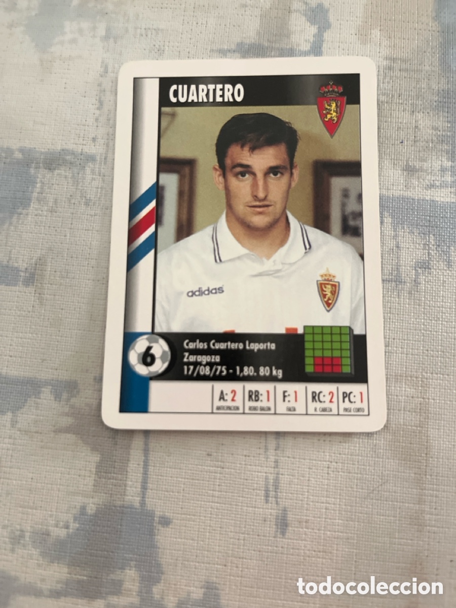 Cartes &agrave; collectionner de Football: CUARTERO REAL ZARAGOZA SUPER GOL 95 96 MARCA LFP 1995 1996 CARTA TAMA&Ntilde; FOURNIER PERFECTO ESTADO
