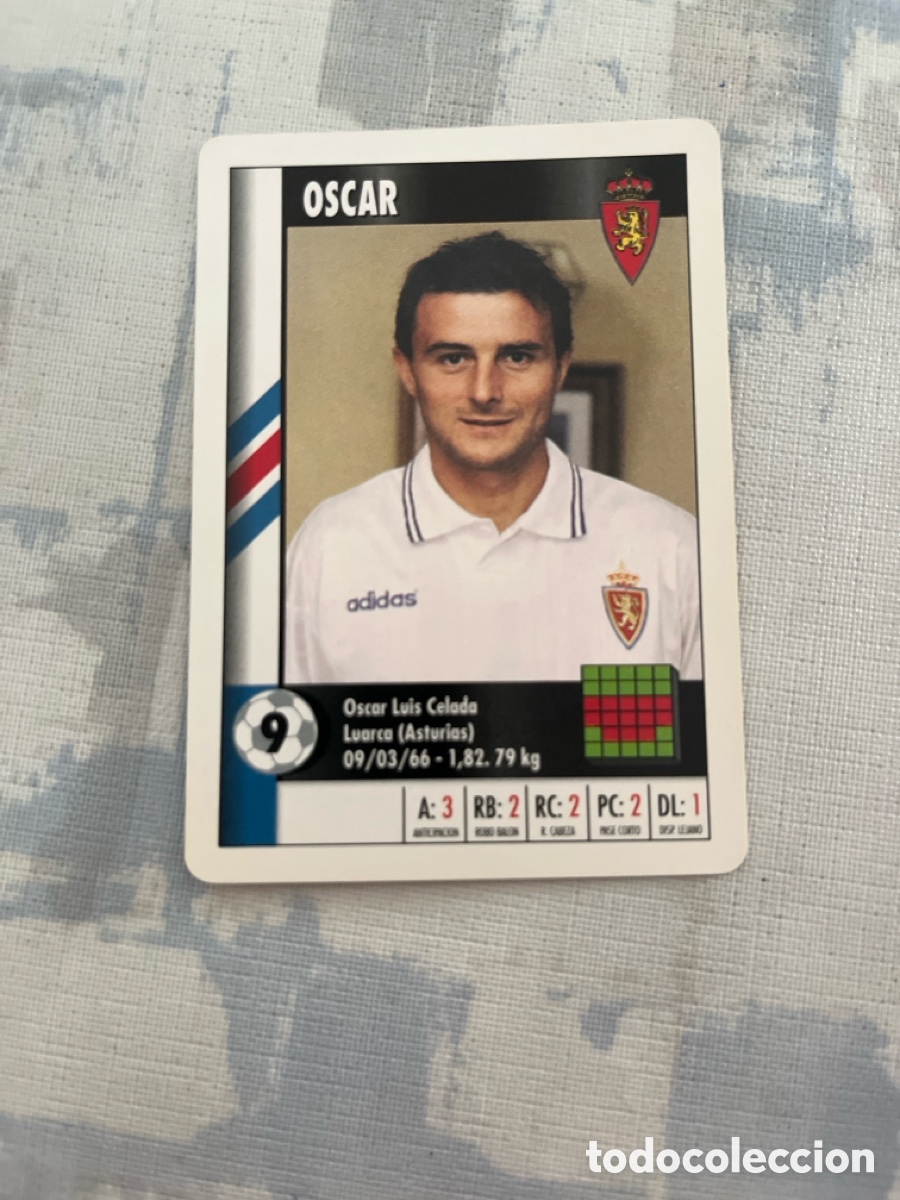 Cartes &agrave; collectionner de Football: OSCAR REAL ZARAGOZA SUPER GOL 95 96 MARCA LFP 1995 1996 CARTA TAMA&Ntilde; FOURNIER PERFECTO ESTADO