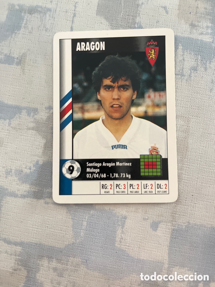 Fu&szlig;ball-Sticker: ARAGON REAL ZARAGOZA SUPER GOL 95 96 MARCA LFP 1995 1996 CARTA TAMA&Ntilde; FOURNIER PERFECTO ESTADO