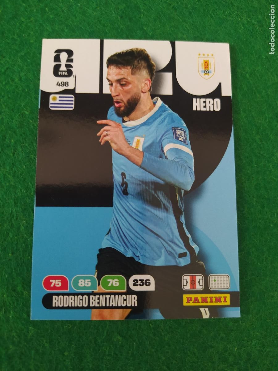 Fu&szlig;ball-Sticker: ADRENALYN MUNDIAL 2026 HERO BENTANCUR N&ordm; 498 URUGUAY