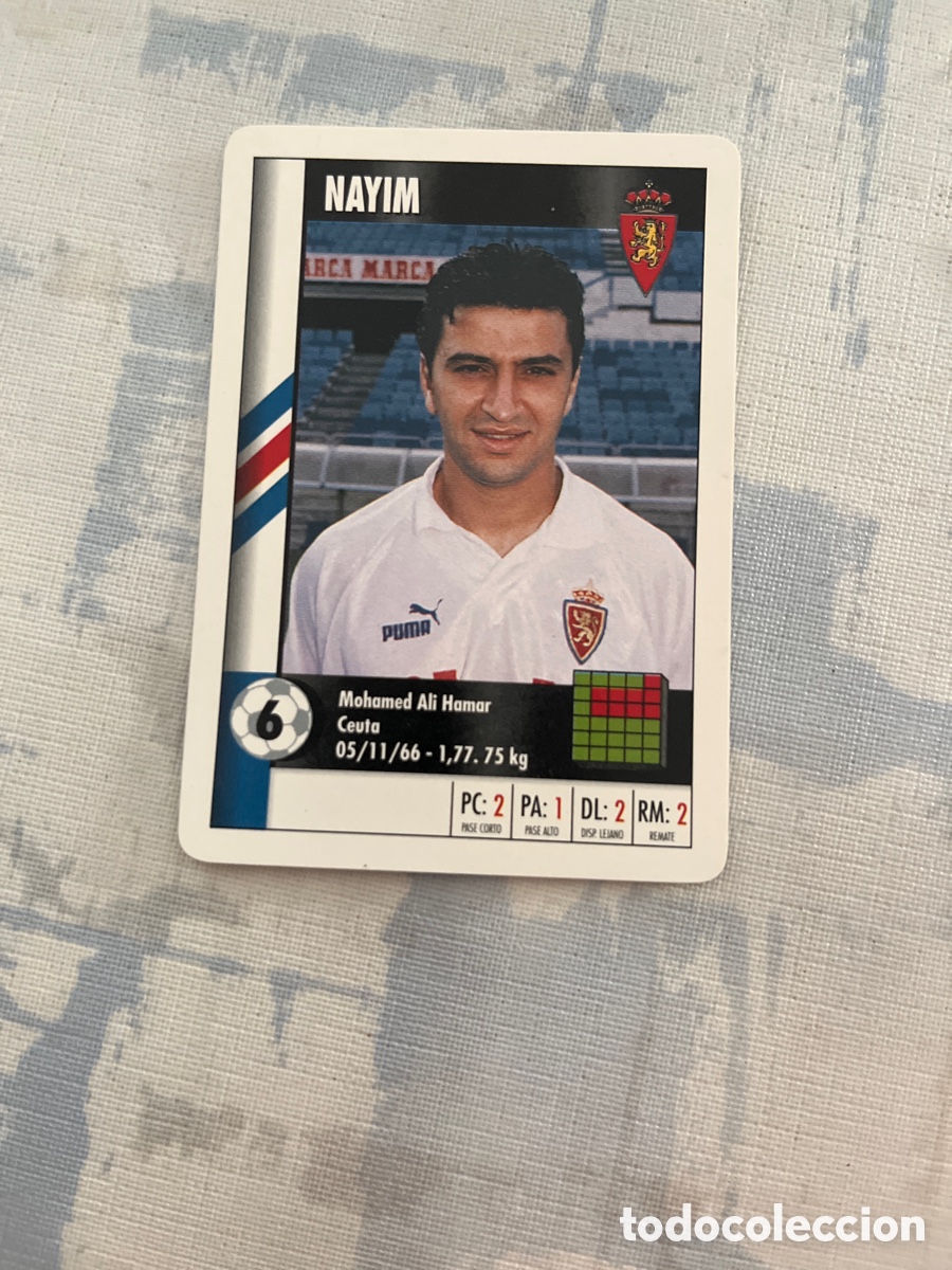 Fu&szlig;ball-Sticker: NAYIM REAL ZARAGOZA SUPER GOL 95 96 MARCA LFP 1995 1996 CARTA TAMA&Ntilde; FOURNIER PERFECTO ESTADO