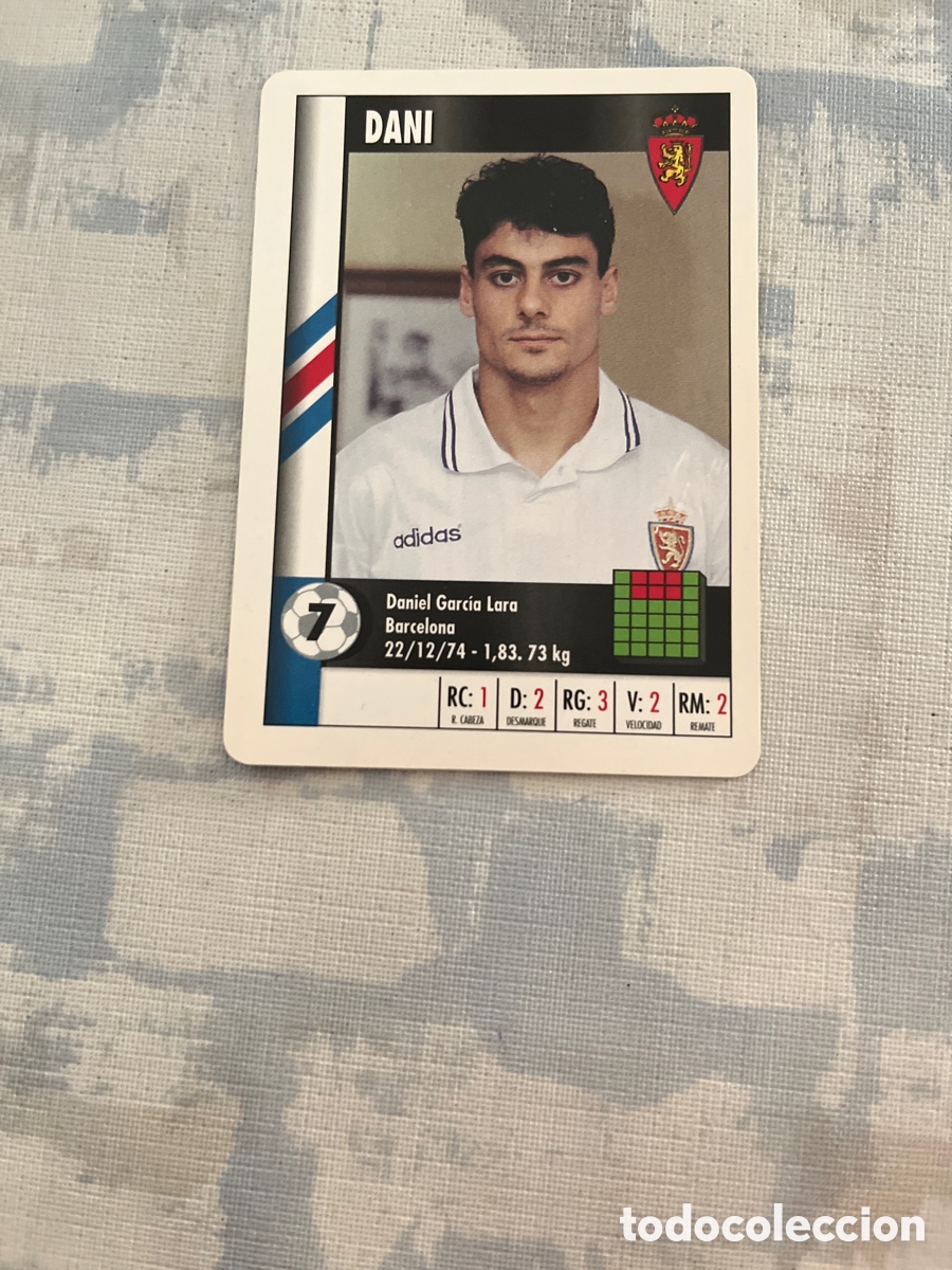 Fu&szlig;ball-Sticker: DANI REAL ZARAGOZA SUPER GOL 95 96 MARCA LFP 1995 1996 CARTA TAMA&Ntilde; FOURNIER PERFECTO ESTADO