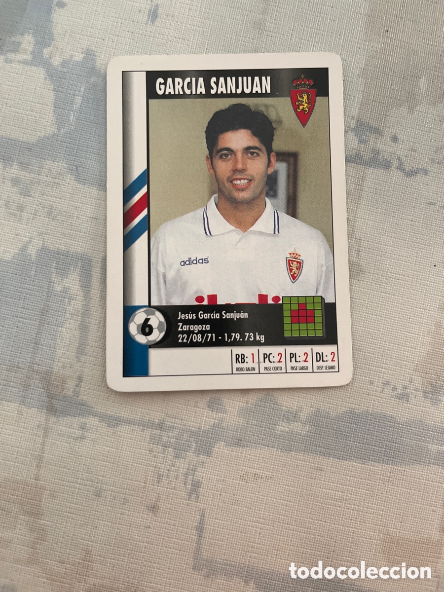 Fu&szlig;ball-Sticker: GARCIA SANJUAN R. ZARAGOZA SUPER GOL 95 96 MARCA LFP 1995 1996 CARTA TAMA&Ntilde; FOURNIER PERFECTO ESTADO