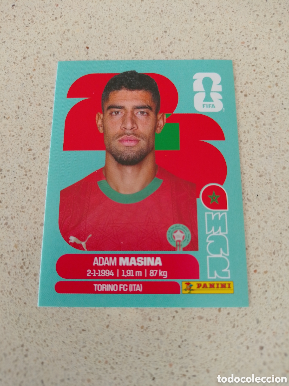 Fu&szlig;ball-Sticker: CROMO NUMERO 9 MASINA MARRUECOS. MUNDIAL 2026. PANINI