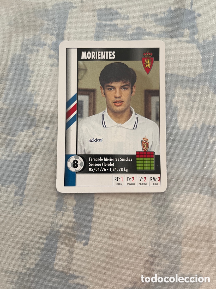 Fu&szlig;ball-Sticker: MORIENTES REAL ZARAGOZA SUPER GOL 95 96 MARCA LFP 1995 1996 CARTA TAMA&Ntilde; FOURNIER PERFECTO ESTADO