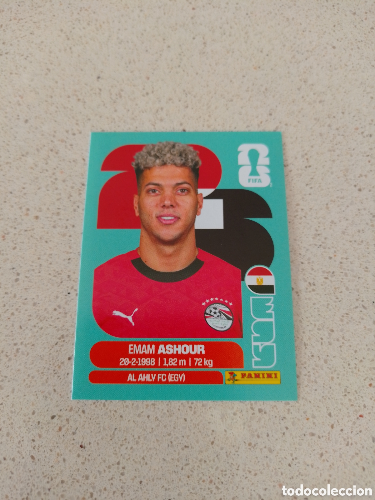 Fu&szlig;ball-Sticker: CROMO NUMERO 15 ASHOUR EGIPTO. MUNDIAL 2026. PANINI