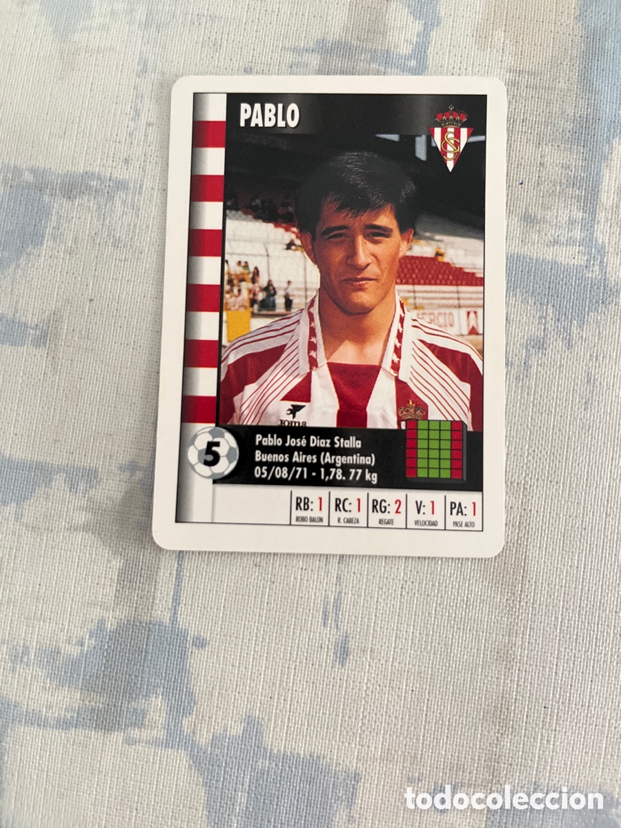 Cromos de Futebol: PABLO SPORTING DE GIJON SUPER GOL 95 96 MARCA LFP 1995 1996 CARTA TAMA&Ntilde;O FOURNIER PERFECTO ESTADO