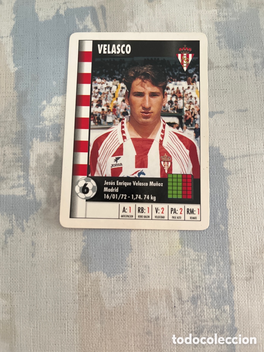 Cromos de F&uacute;tbol: VELASCO SPORTING DE GIJON SUPER GOL 95 96 MARCA LFP 1995 1996 CARTA FOURNIER PERFECTO ESTADO