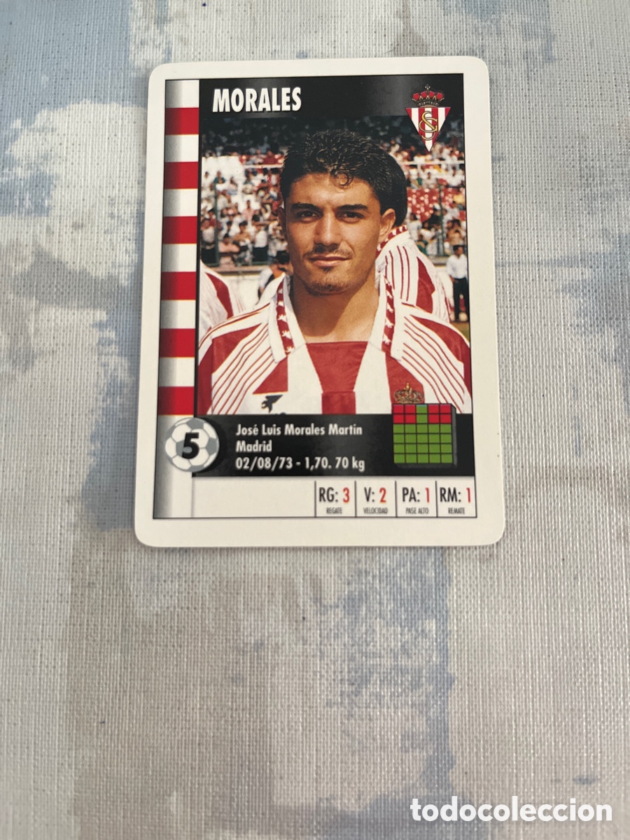 Cromos de F&uacute;tbol: MORALES SPORTING DE GIJON SUPER GOL 95 96 MARCA LFP 1995 1996 CARTA FOURNIER PERFECTO ESTADO