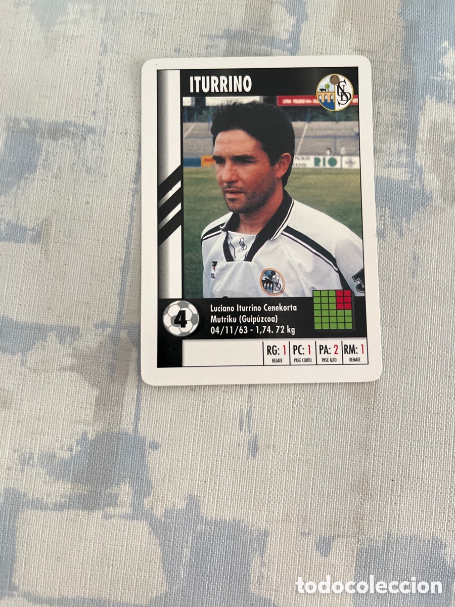Fu&szlig;ball-Sticker: ITURRINO SALAMANCA SUPER GOL 95 96 MARCA LFP 1995 1996 CARTA FOURNIER PERFECTO ESTADO