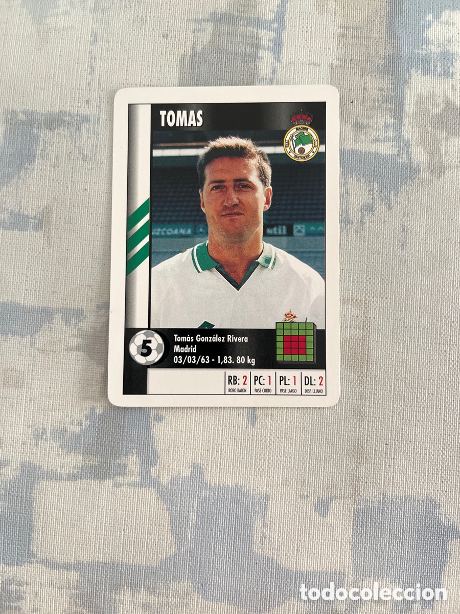Figurine di Calcio: TOMAS RACING DE SANTANDER SUPER GOL 95 96 MARCA LFP 1995 1996 CARTA FOURNIER PERFECTO ESTADO