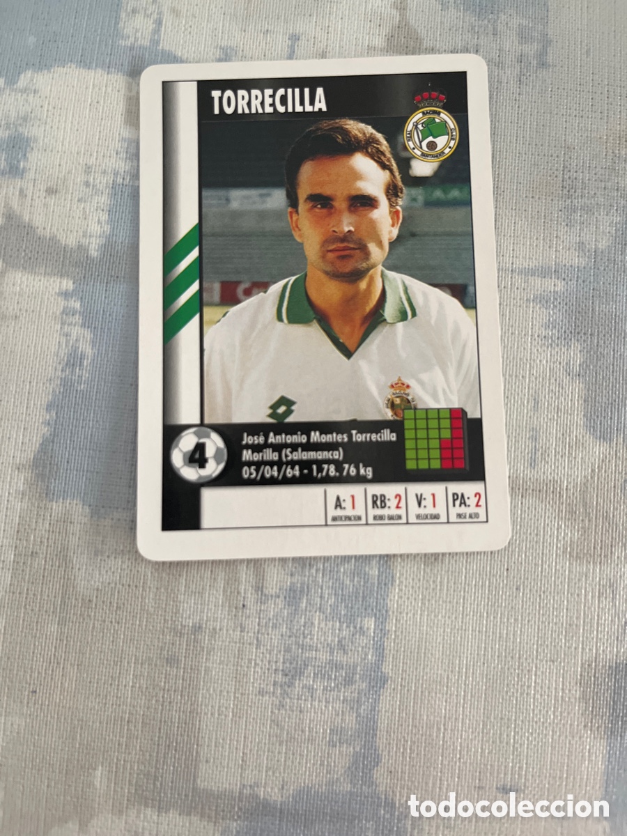 Figurine di Calcio: TORRECILLA RACING DE SANTANDER SUPER GOL 95 96 MARCA LFP 1995 1996 CARTA FOURNIER PERFECTO ESTADO