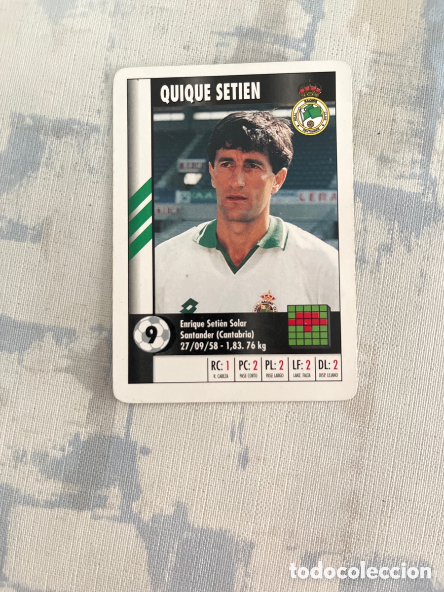 Cromos de Futebol: QUIQUE SETIEN RACING DE SANTANDER SUPER GOL 95 96 MARCA LFP 1995 1996 CARTA FOURNIER PERFECTO ESTADO