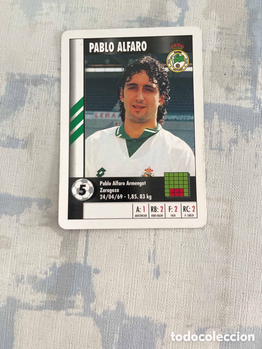 Cromos de Futebol: PABLO ALFARO RACING DE SANTANDER SUPER GOL 95 96 MARCA LFP 1995 1996 CARTA FOURNIER PERFECTO ESTADO