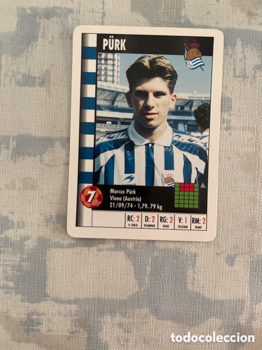 Cartes &agrave; collectionner de Football: P&Uuml;RK REAL SOCIEDAD SUPER GOL 95 96 MARCA LFP 1995 1996 CARTA TAMA&Ntilde;O FOURNIER PERFECTO ESTADO