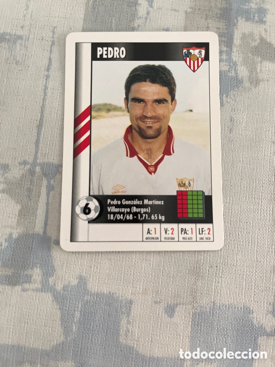 Cromos de Futebol: PEDRO SEVILLA SUPER GOL 95 96 MARCA LFP 1995 1996 CARTA TAMA&Ntilde;O FOURNIER PERFECTO ESTADO