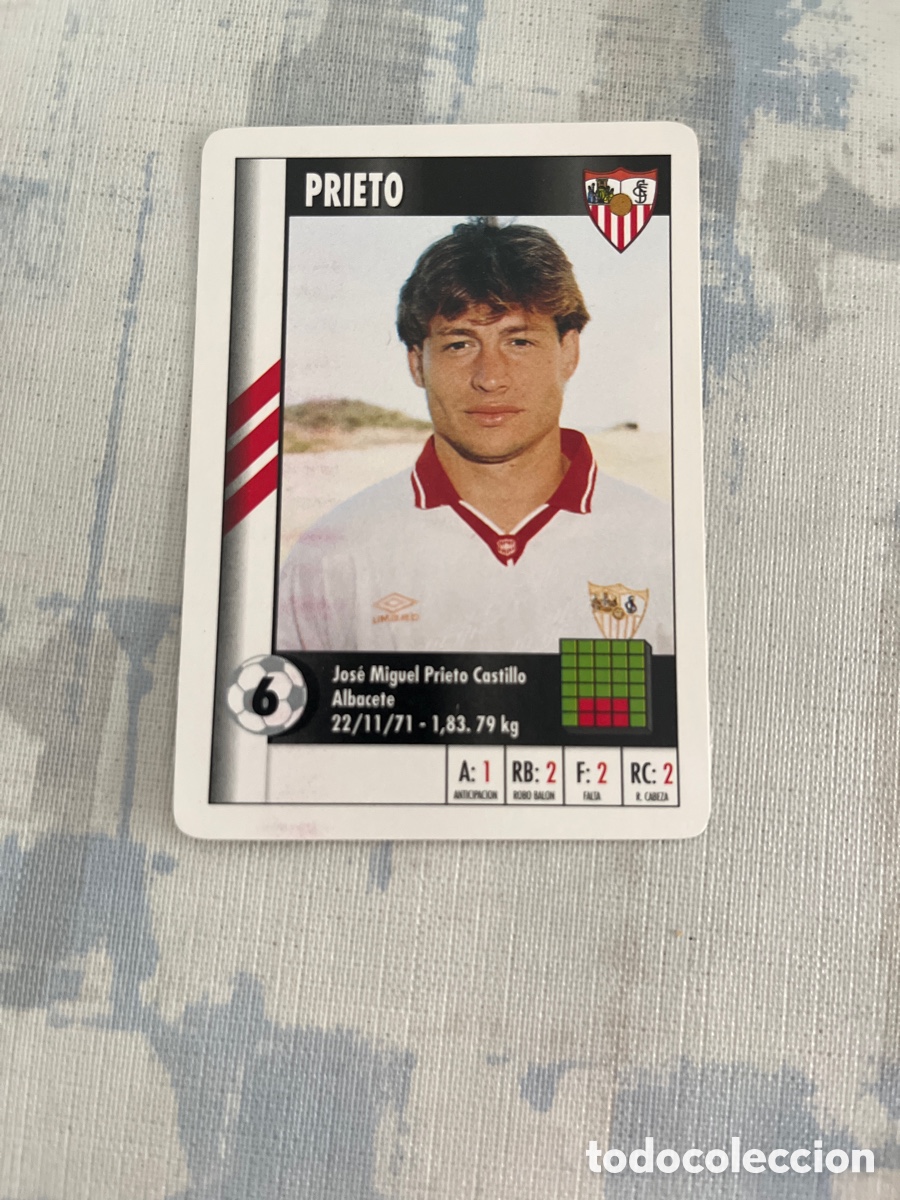 Cromos de Futebol: PRIETO SEVILLA SUPER GOL 95 96 MARCA LFP 1995 1996 CARTA TAMA&Ntilde;O FOURNIER PERFECTO ESTADO