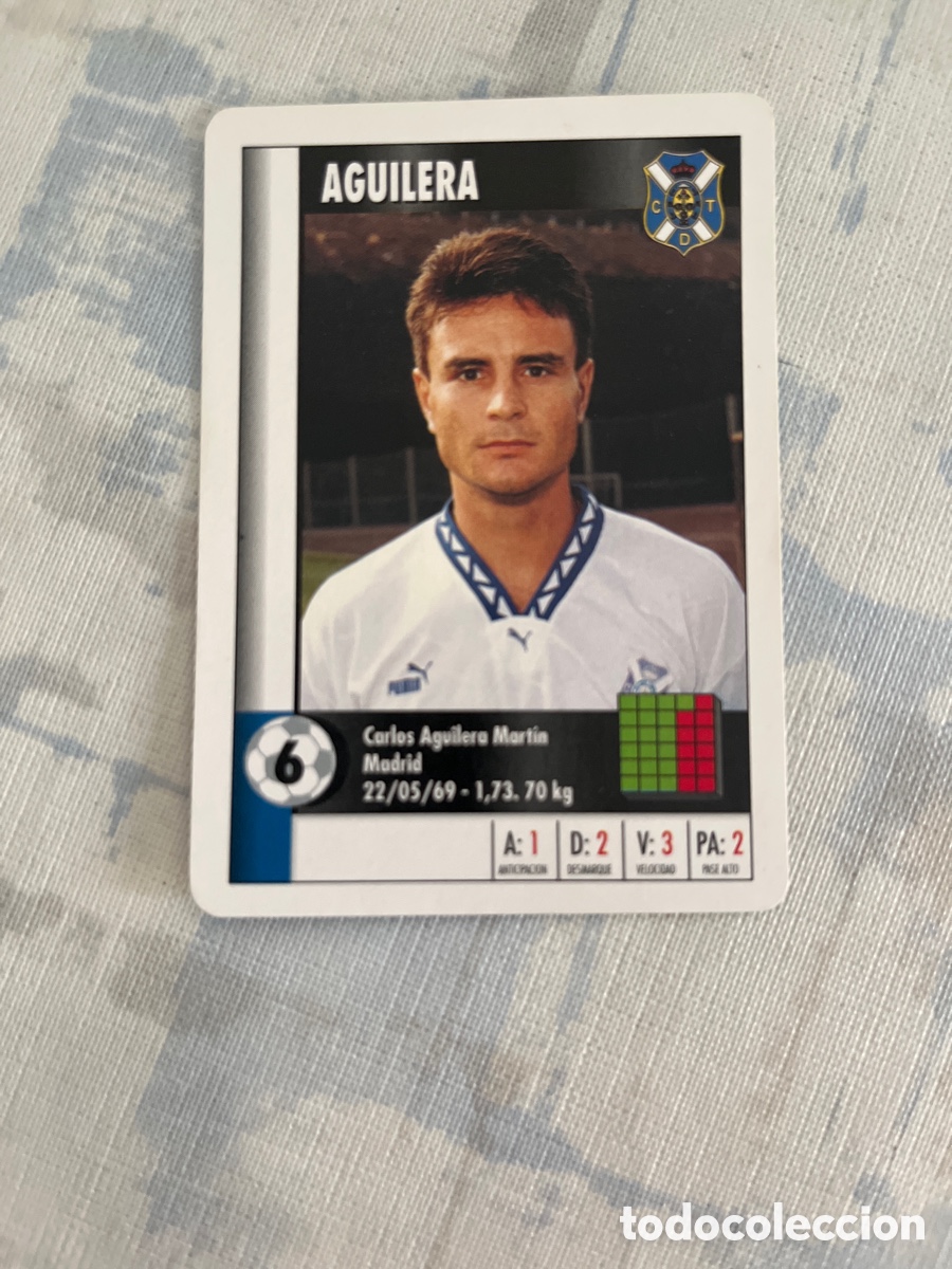 Football Stickers: AGUILERA TENERIFE SUPER GOL 95 96 MARCA LFP 1995 1996 CARTA TAMA&Ntilde;O FOURNIER PERFECTO ESTADO