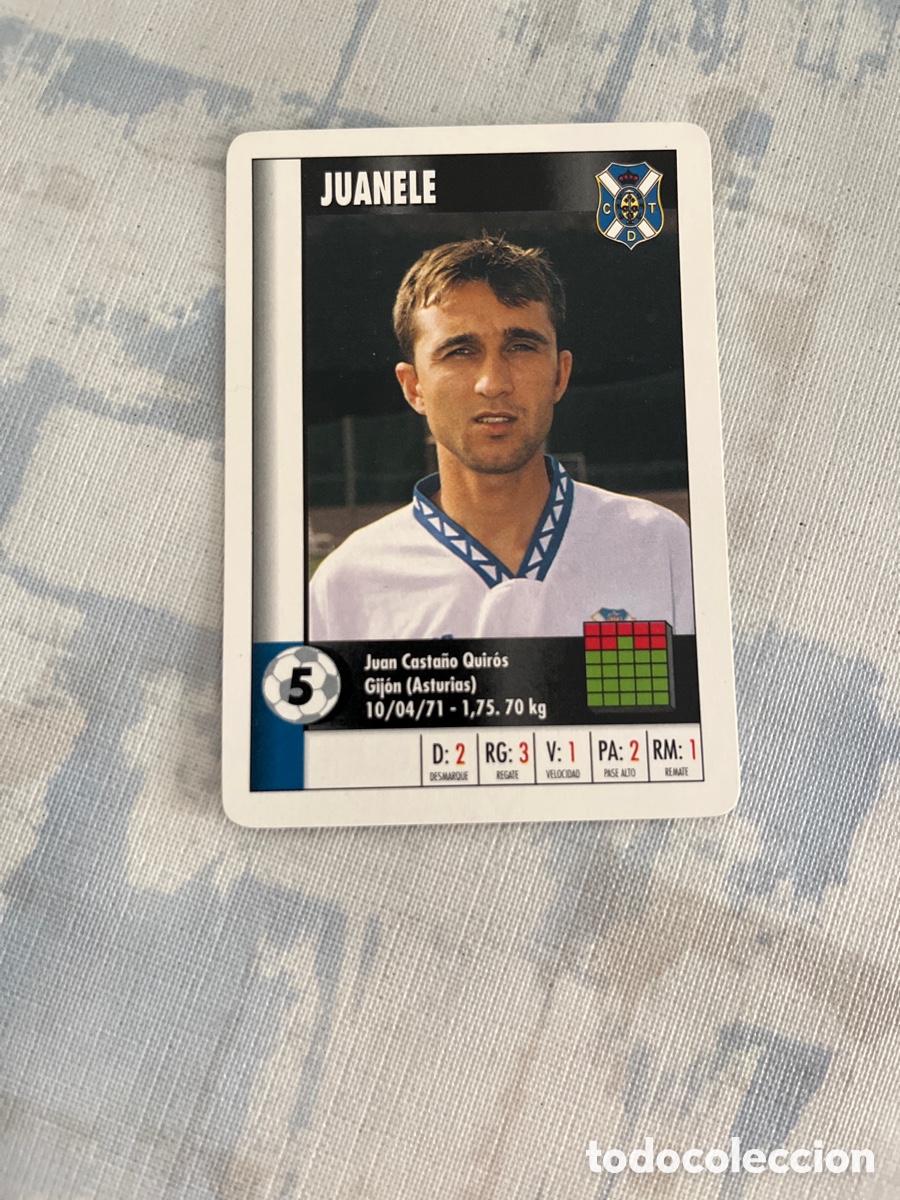 Cartes &agrave; collectionner de Football: JUANELE TENERIFE SUPER GOL 95 96 MARCA LFP 1995 1996 CARTA TAMA&Ntilde;O FOURNIER PERFECTO ESTADO