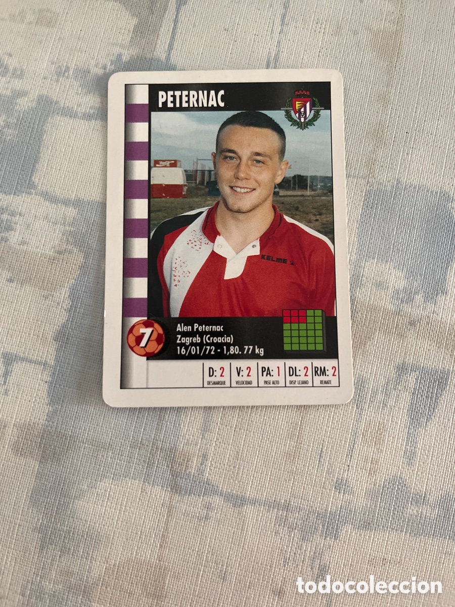 Cartes &agrave; collectionner de Football: PETERNAC REAL VALLADOLID SUPER GOL 95 96 MARCA LFP 1995 1996 CARTA TAMA&Ntilde;O FOURNIER PERFECTO ESTADO
