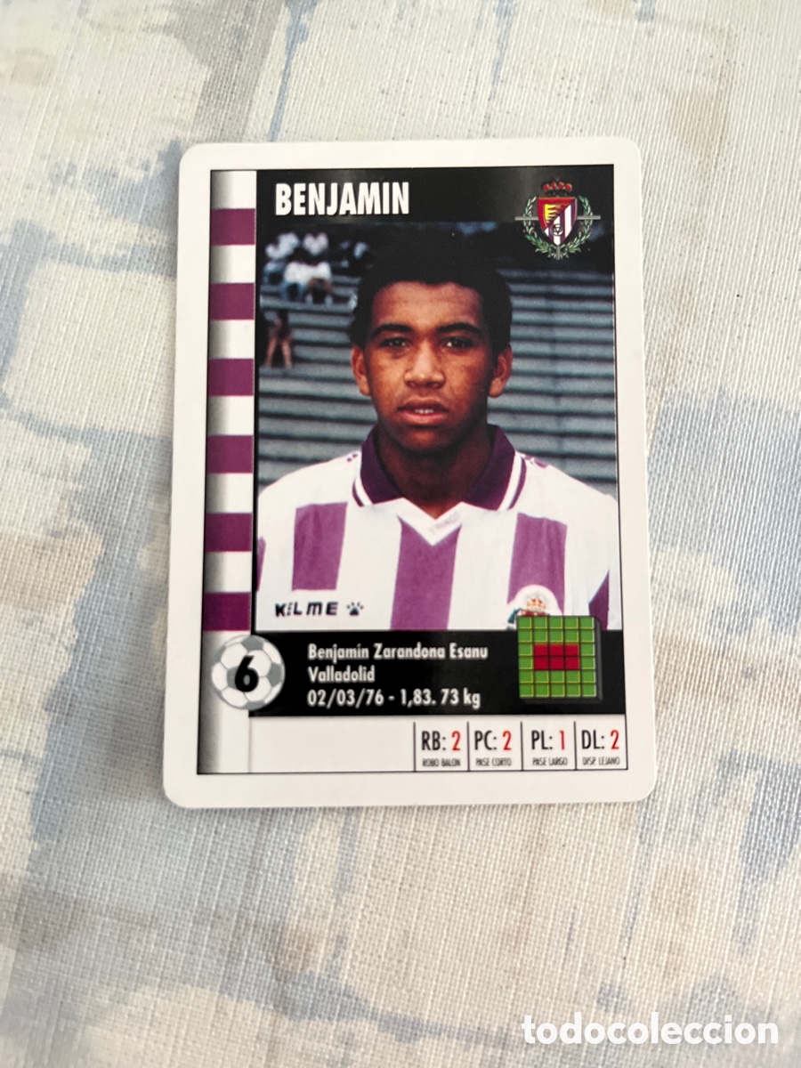 Cartes &agrave; collectionner de Football: BENJAMIN REAL VALLADOLID SUPER GOL 95 96 MARCA LFP 1995 1996 CARTA TAMA&Ntilde;O FOURNIER PERFECTO ESTADO