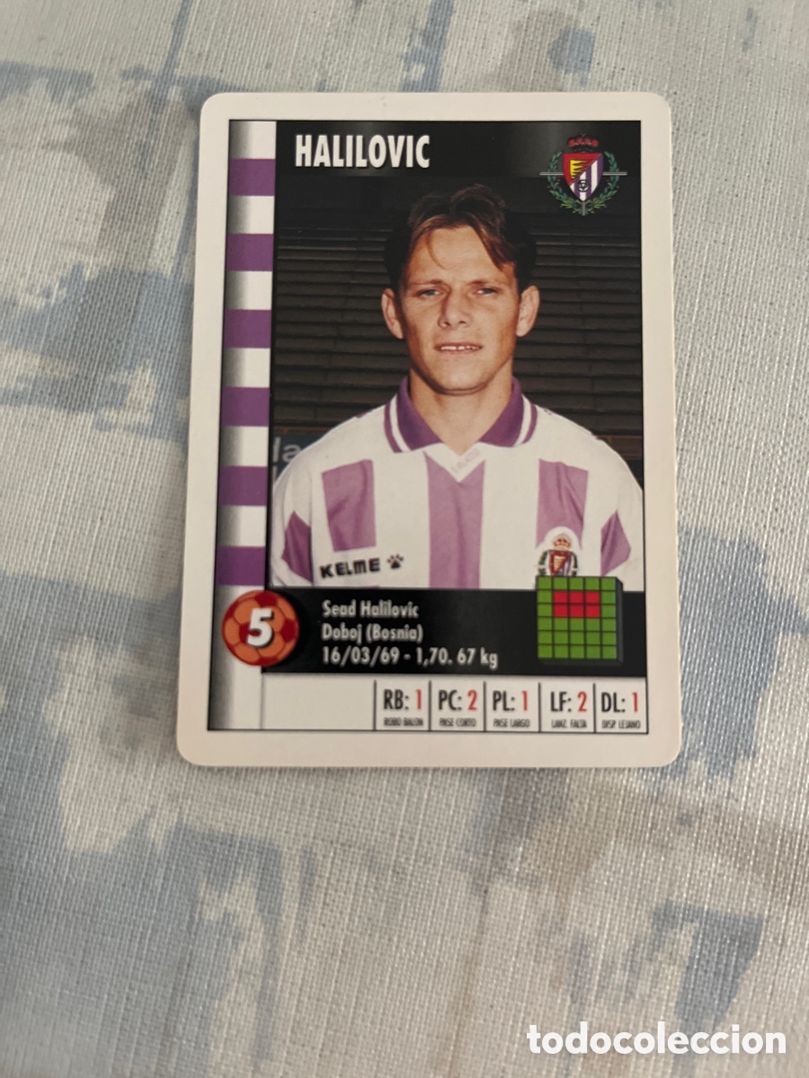 Fu&szlig;ball-Sticker: HALILOVIC REAL VALLADOLID SUPER GOL 95 96 MARCA LFP 1995 1996 CARTA TAMA&Ntilde;O FOURNIER PERFECTO ESTADO