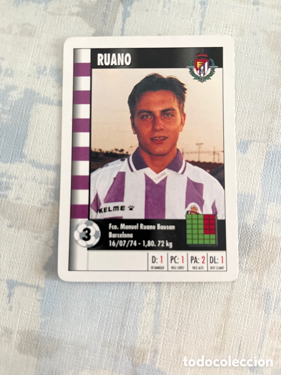 Cromos de f&uacute;tbol: RUANO REAL VALLADOLID SUPER GOL 95 96 MARCA LFP 1995 1996 CARTA TAMA&Ntilde;O FOURNIER PERFECTO ESTADO