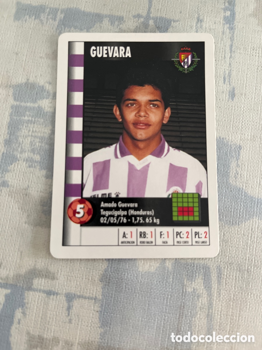 Cromos de f&uacute;tbol: GUEVARA REAL VALLADOLID SUPER GOL 95 96 MARCA LFP 1995 1996 CARTA TAMA&Ntilde;O FOURNIER PERFECTO ESTADO