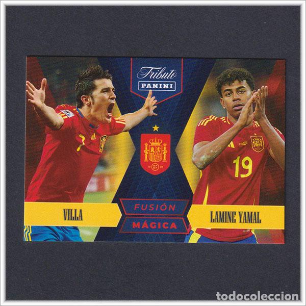 Cromos de F&uacute;tbol: TRIBUTO SELECCI&Oacute;N ESPA&Ntilde;OLA 2010 2026 PANINI DAVID VILLA LAMINE YAMAL 86 FUSI&Oacute;N M&Aacute;GICA ESPA&Ntilde;A MUNDIAL